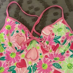 COPY - Lilly Pulitzer pink & green floral one piece suit